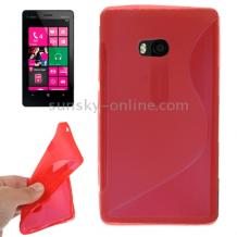 Силиконов калъф / гръб / TPU S-Line за Nokia Lumia 810 - червен