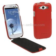 Луксозен кожен калъф Flip тефтер Melkco за Samsung Galaxy S3 I9300 / Galaxy SIII i9300 - червен