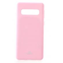 Луксозен силиконов калъф / гръб / TPU Mercury GOOSPERY Jelly Case за Samsung Galaxy S10 Plus - светло розов