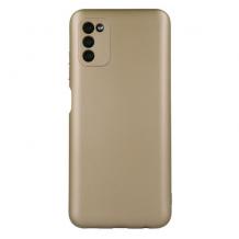 Силиконов калъф / гръб / TPU кейс Metallic Cover за Samsung Galaxy S21 FE - златист