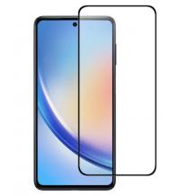 5D full cover Tempered glass Full Glue screen protector Samsung Galaxy S24 / Извит стъклен скрийн протектор с лепило от вътрешната страна за Samsung Galaxy S24 - черен кант
