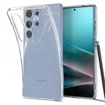 Луксозен силиконов калъф / кейс / Crystal Case TPU за Samsung Galaxy S25 Ultra - прозрачен / брокат