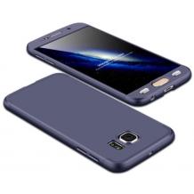 Луксозен твърд гръб GKK 3in1 360° Full Cover за Samsung Galaxy S6 Edge G925 - син / лице и гръб