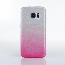Силиконов калъф / гръб / TPU за Samsung Galaxy S7 G930 - преливащ / сребристо и розово / брокат