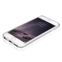 Ултра тънък силиконов калъф / гръб /  Shining Case за Apple iPhone 6 / 6S 4.7" - сребрист / прозрачен