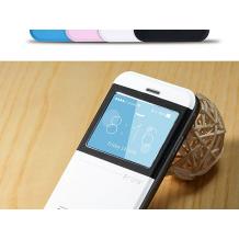 Луксозен кожен калъф Flip тефтер S-View Remax Leather case за Apple iPhone 6 4.7" - бяло и черно