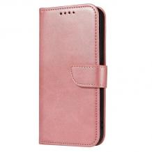 Луксозен кожен калъф Magnet Book със стойка за Xiaomi Redmi 14C - Rose Gold