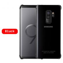 Оригинален твърд гръб Clear Cover за Samsung Galaxy S9 Plus G965 - прозрачен със тъмно сив кант