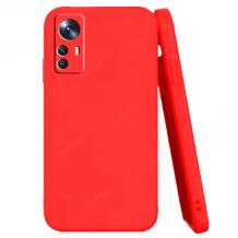 Луксозен силиконов калъф / гръб / кейс за Xiaomi 12T / 12T Pro 5G - червен със защита за камерата