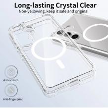 Луксозен гръб / кейс / Crystal Case с безжично зареждане MagSafe за Samsung Galaxy S26 - прозрачен