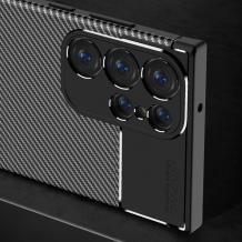 Луксозен силиконов калъф / гръб / кейс TPU case Auto Focus за Samsung Galaxy S23 Ultra 5G - черен кейс / Carbon