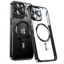 Силиконов калъф / гръб / Color Case със безжично зареждане MagSafe кейс за iPhone 17 Pro Max - прозрачен кейс с защита на камерата / черен