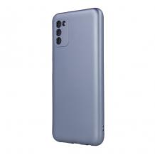Силиконов калъф / гръб / TPU кейс Metallic Cover за Samsung Galaxy A02s - светло син