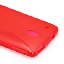Силиконов гръб / калъф / ТПУ S-line за HTC One Mini M4 - червен