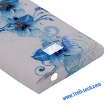 Силиконов калъф / гръб / ТПУ за LG Optimus L3 - сини цветя