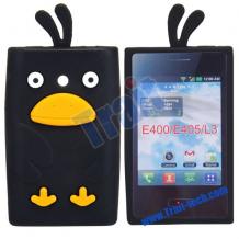 Силиконов гръб / калъф / TPU 3D LG Optimus L3 / E400 - Angry Bird / черен
