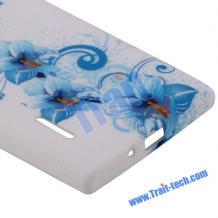 Силиконов калъф / гръб / ТПУ за LG Optimus L5  E610 - сини цветя