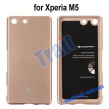 Луксозен силиконов калъф / гръб / TPU Mercury GOOSPERY Jelly Casе за Sony Xperia M5 - златист