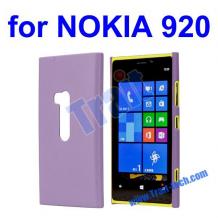 Заден предпазен твърд гръб / капак / за Nokia Lumia 920 - лилав / имитиращ кожа