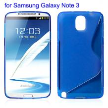 Силиконов калъф / гръб / TPU S-line за Samsung Galaxy Note 3 N9000 / Samsung Note 3 N9005 - син
