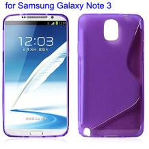 Силиконов калъф / гръб / TPU S-line за Samsung Galaxy Note 3 N9000 / Samsung Note 3 N9005 - лилав