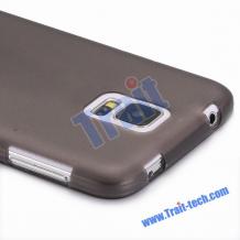 Ултра тънък заден предпазен твърд гръб / капак / за Samsung G900 Galaxy S5 - черен / мат