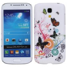 Заден предпазен твърд гръб / капак / за Samsung Galaxy S4 Mini I9190 / I9192 / I9195 - бял с пеперуди