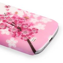 Заден предпазен твърд гръб / капак / за Samsung Galaxy S4 Mini I9190 / I9192 / I9195 - Peach Blossom