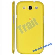 Ултра тънък силиконов калъф / гръб / TPU за Samsung Galaxy S3 i9300 / SIII i9300 - жълт / матиран