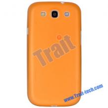 Ултра тънък силиконов калъф / гръб / TPU за Samsung Galaxy S3 i9300 / SIII i9300 - оранжев / матиран