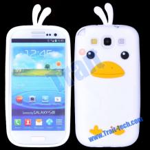 Силиконов гръб / калъф / TPU 3D за Samsung Galaxy S3 I9300 / SIII I9300 - Angry Bird / бял