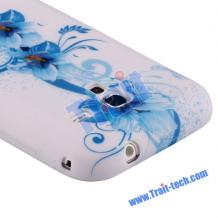 Силиконов калъф ТПУ за Samsung Galaxy Ace 2 I8160 - сини цветя