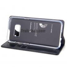 Луксозен кожен калъф със стойка MERCURY GOOSPERY за Samsung Galaxy S8 Plus G955 - черен / Blue Moon Flip