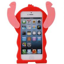 Силиконов калъф / гръб / TPU 3D за Apple iPhone 5 / 5S - Stitch / Стич / червен