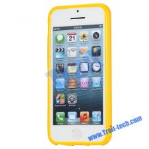 Силиконов калъф / гръб / TPU за Apple iPhone 5C - жълт