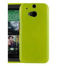 Силиконов калъф / гръб / TPU за HTC One M8 - зелен / гланц