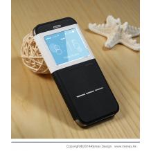 Луксозен кожен калъф Flip тефтер S-View Remax Leather case за Apple iPhone 6 4.7" - черно и бяло