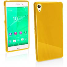 Силиконов калъф / гръб / TPU за Sony Xperia M4 / M4 Aqua - оранжев / гланц