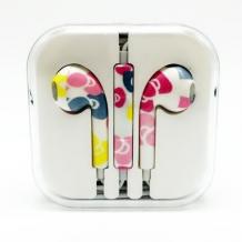 Стерео слушалки 3.5mm за смартфон - бели / цветни фигури