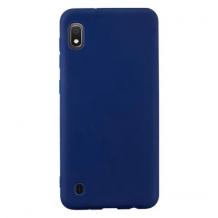 Силиконов калъф / гръб / TPU за Samsung Galaxy A10 - тъмно син / мат