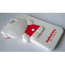 Силиконов калъф / гръб / TPU 3D за Apple iPhone 5 / 5S - Hello Kitty / бял