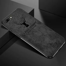 Луксозен гръб Deer за Huawei Y6 2018 / Honor 7A - черен