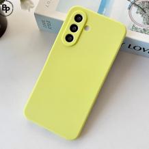 Силиконов калъф / гръб / кейс за Samsung A57 Yellow - жълт кейс със защита за камерата