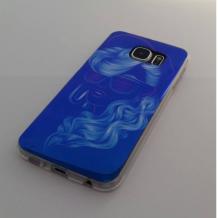 Силиконов калъф / гръб / TPU за Samsung Galaxy S6 G920 - син / момиче със синя коса