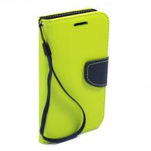 Кожен калъф Flip тефтер със стойка Mercury GOOSPERY Fancy Diary за HTC Desire 320 - зелен