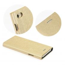 Кожен калъф Bravo Book със стойка за Samsung Galaxy S8 G950 - златист / Flexi