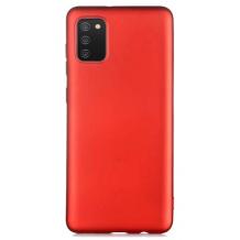 Силиконов калъф / гръб / TPU за Samsung Galaxy A02s - червен / мат