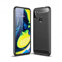 Силиконов калъф / гръб / TPU за Samsung Galaxy A11 - черен / carbon