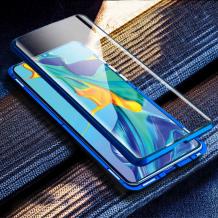 Магнитен калъф Bumper Case 360° FULL за Samsung Galaxy A20s - прозрачен / синя рамка
