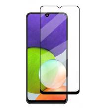 5D full cover Tempered glass Full Glue screen protector Samsung Galaxy A22 4G / Извит стъклен скрийн протектор с лепило от вътрешната страна за Samsung Galaxy A22 4G - черен